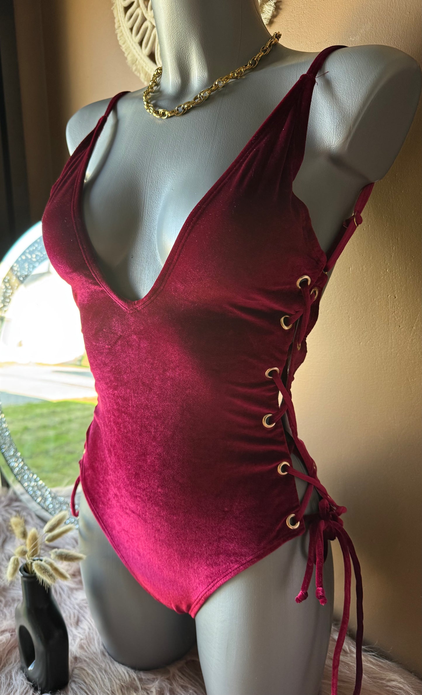 Maillot velours bordeaux